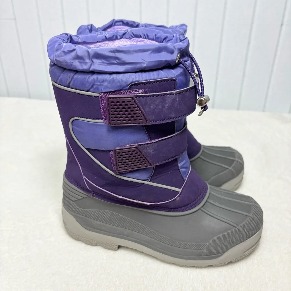 Lands' End Purple and Gray Kids Snow Boots‎ Size 4M